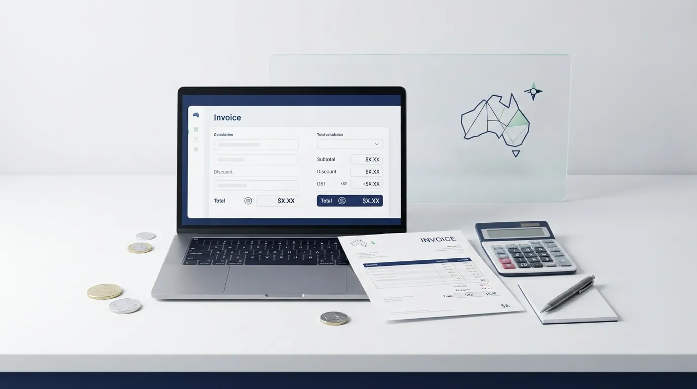 Invoice Calculator Australia for GST discount and total